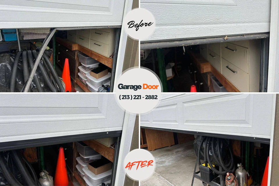 Before and after: garage door repair Xenia, OH
